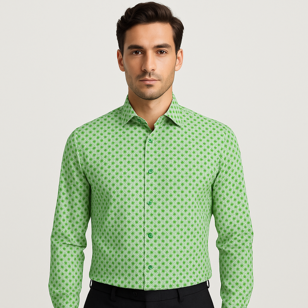 Arvind Premium Pure Giza Cotton Floral Fabric – Soft Green with Elegant Floral Print, High-Quality and Breathable