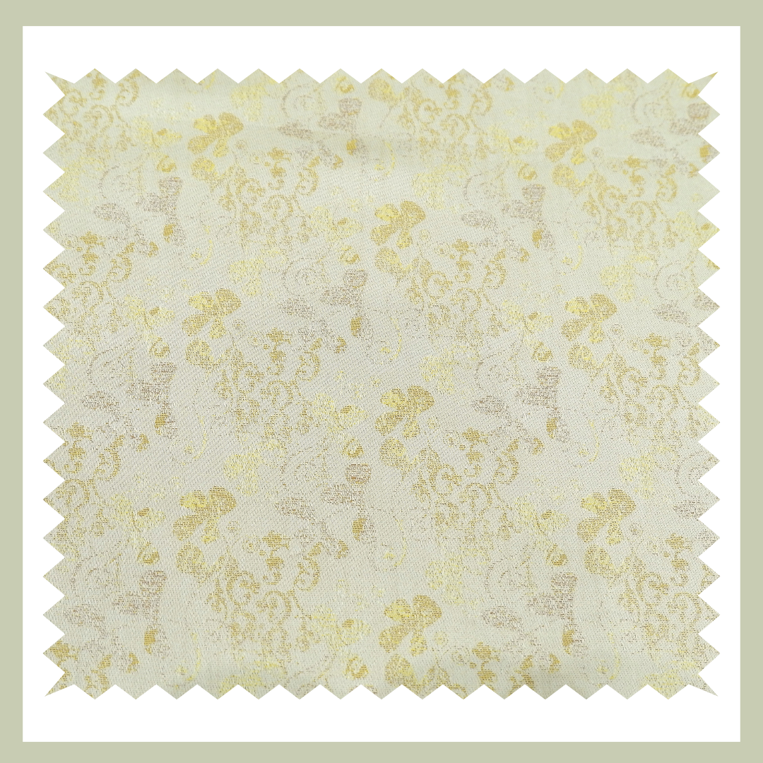 Raymond 100% Premium Cotton Yellow Jacquard Printed Fabric