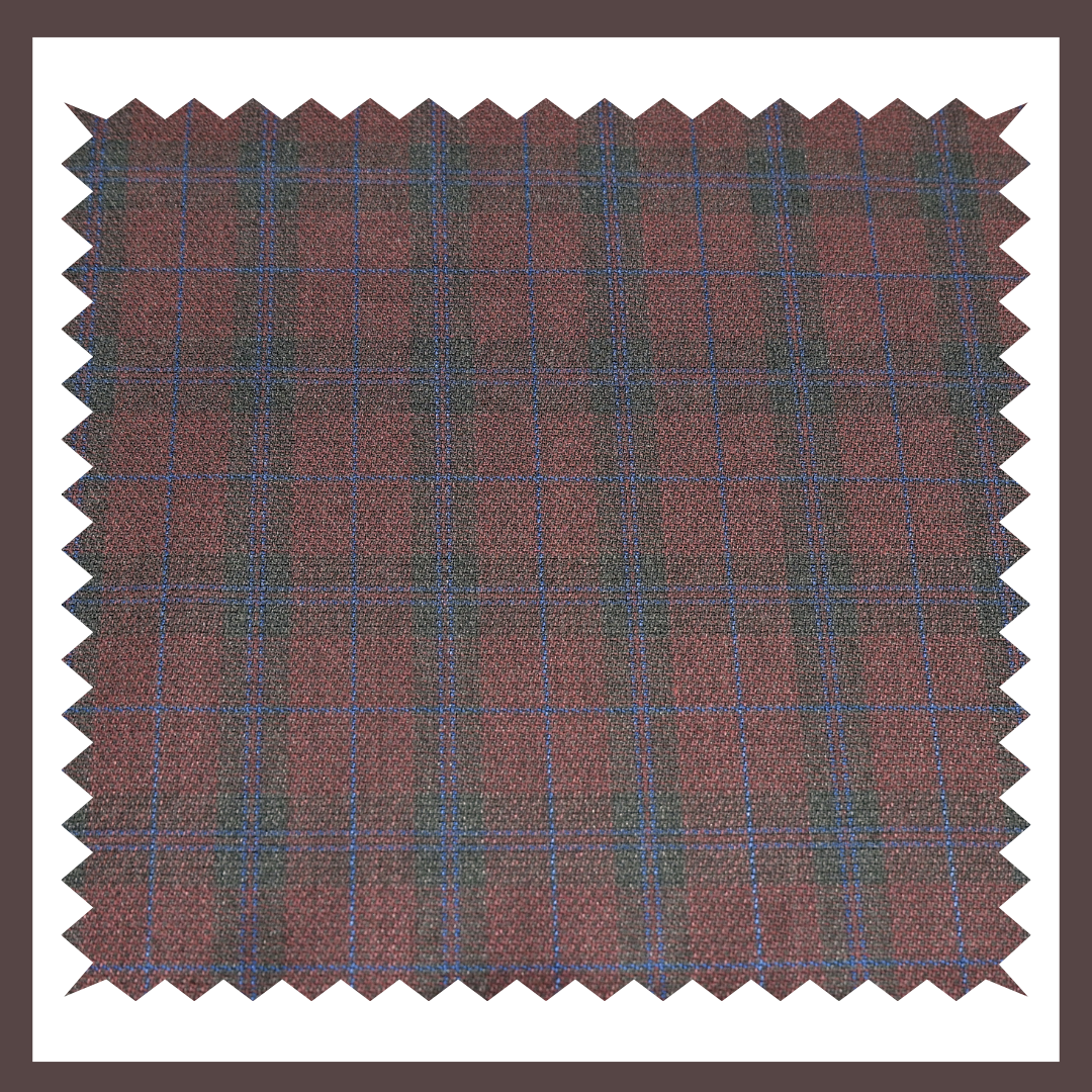 Raymond Maroon Checks Terry Rayon Fabric