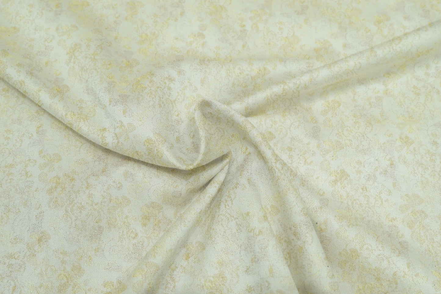 Raymond 100% Premium Cotton Yellow Jacquard Printed Fabric