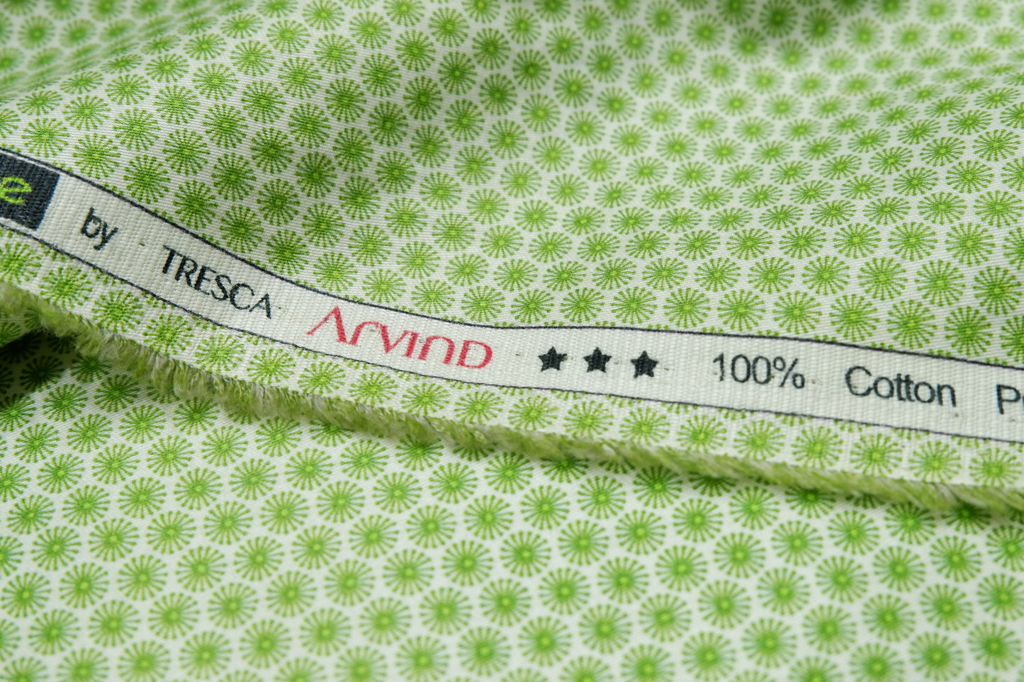 Arvind Premium Pure Giza Cotton Floral Fabric – Soft Green with Elegant Floral Print, High-Quality and Breathable