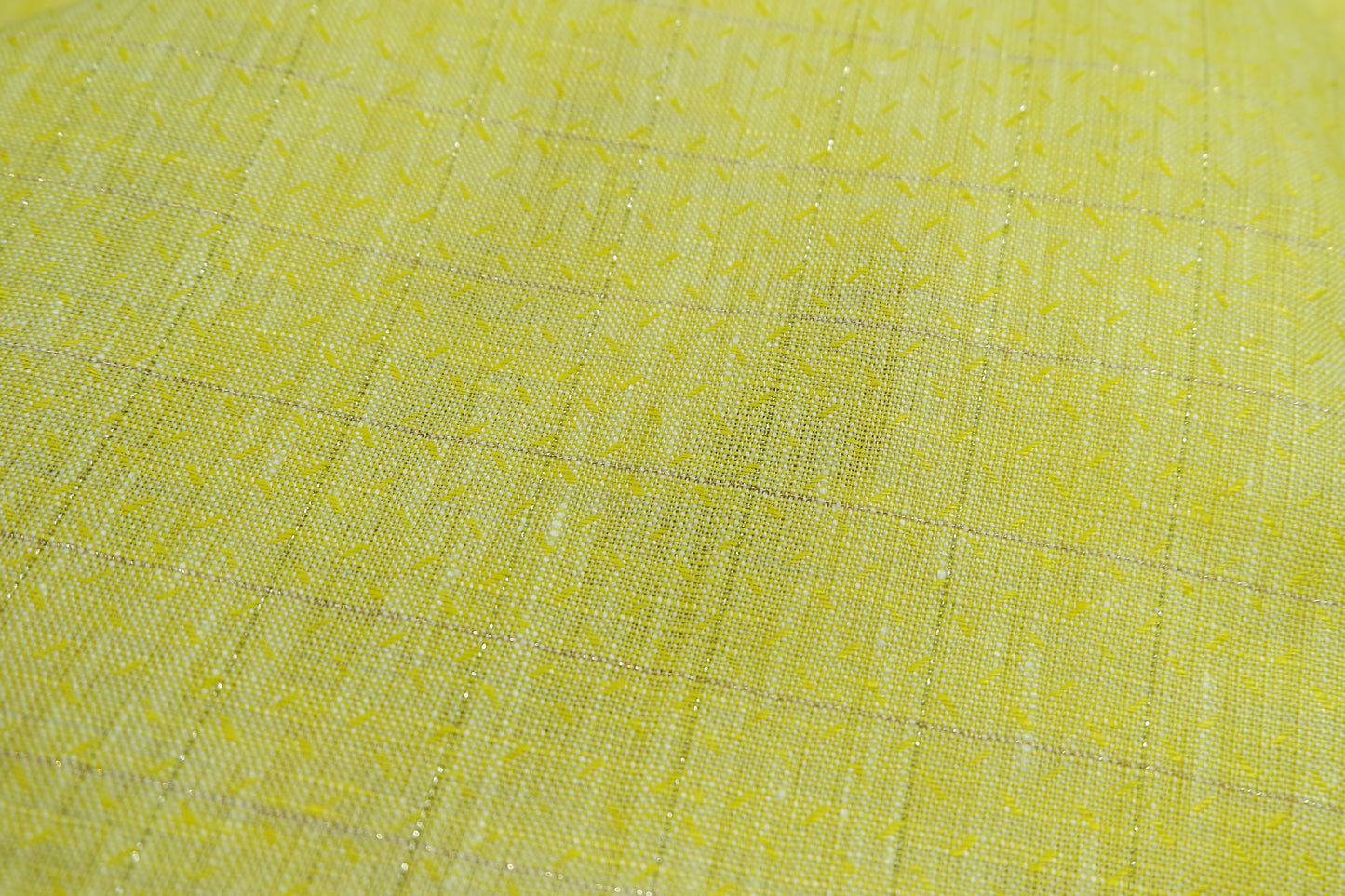 Raymond 100% Premium Linen Yellow Checks Fabric