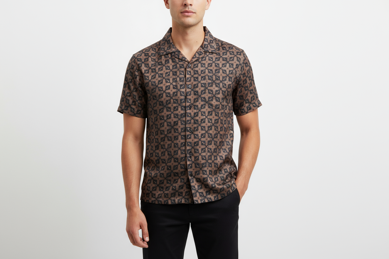 Raymond 100% Giza Premium Cotton Cinereous Black Print Fabric