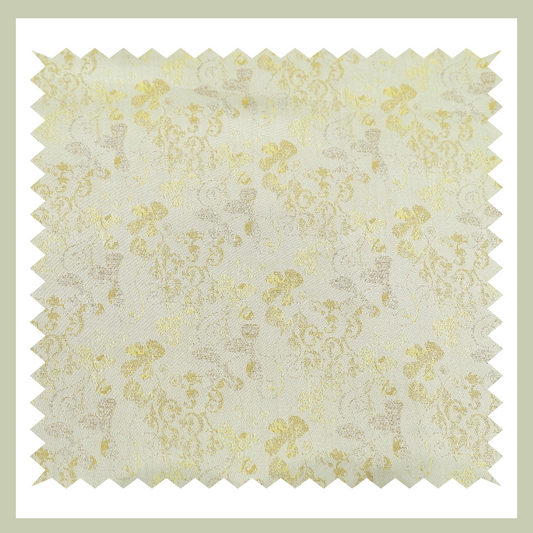 Raymond 100%  Premium Cotton Yellow Jacquard Printed Fabric