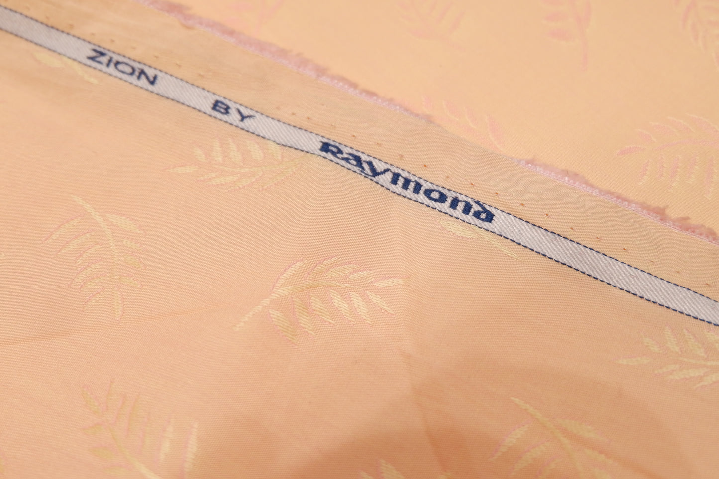 Raymond 100% Giza Premium Cotton Peach Jacquard Printed Fabric