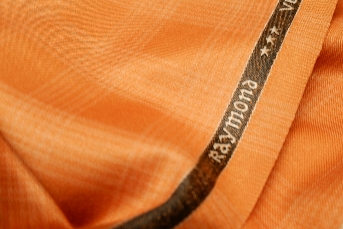 Raymond Orange Checks Terry Rayon Fabric