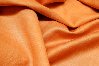 Raymond Orange Checks Terry Rayon Fabric