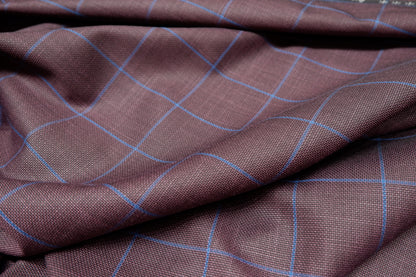 Reid & Taylor Light Maroon Checks Terry Rayon Fabric