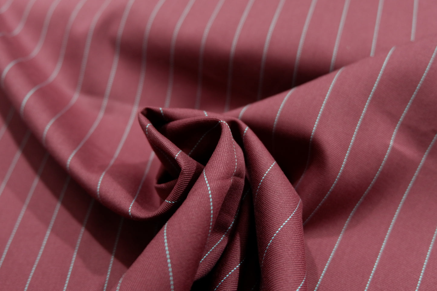 Raymond 100% Giza Premium Cotton Maroon Stripe Fabric