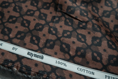 Raymond 100% Giza Premium Cotton Cinereous Black Print Fabric