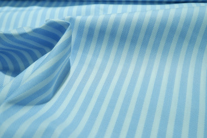 Tessitura Monti 100% Giza Premium Cotton Awning Blue Stripe Fabric