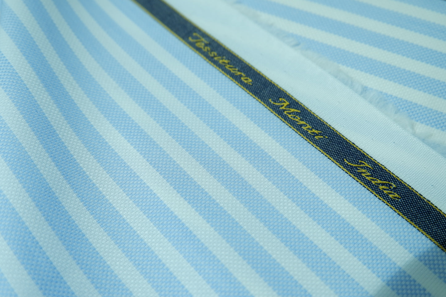 Tessitura Monti 100% Giza Premium Cotton Awning Blue Stripe Fabric