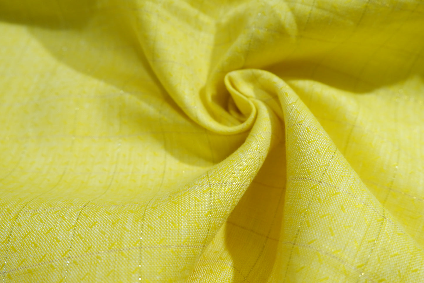 Raymond 100%  Premium Linen Yellow Checks Fabric