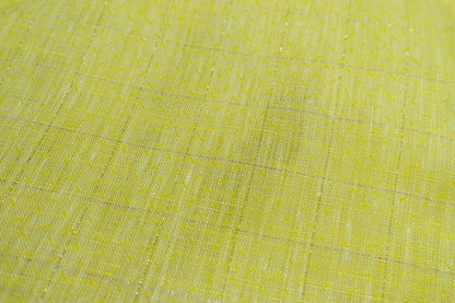 Raymond 100%  Premium Linen Yellow Checks Fabric