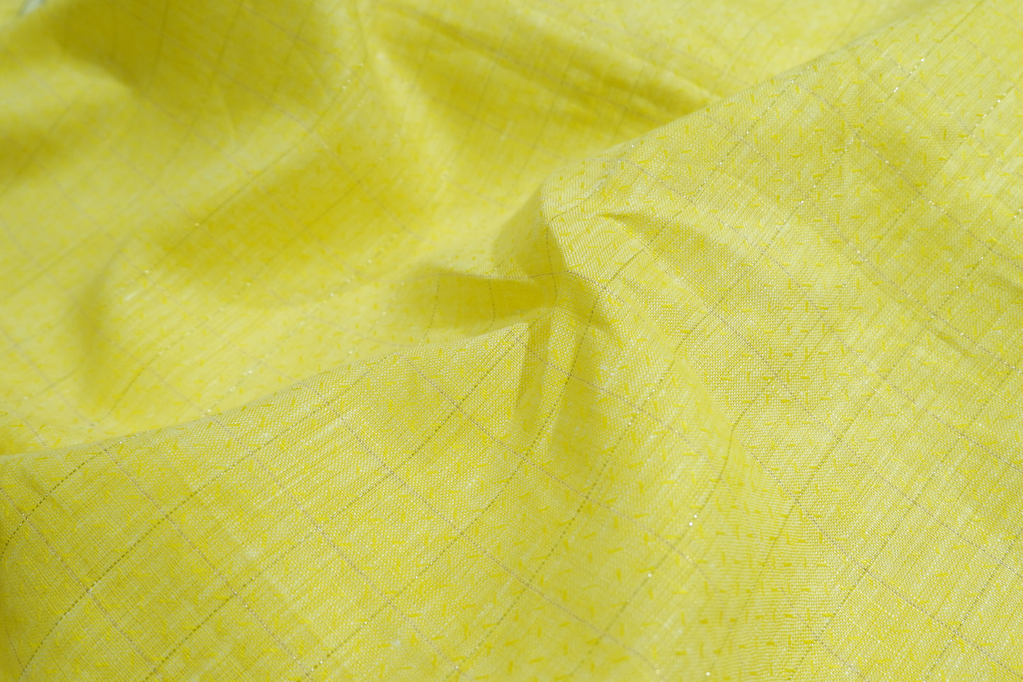 Raymond 100%  Premium Linen Yellow Checks Fabric