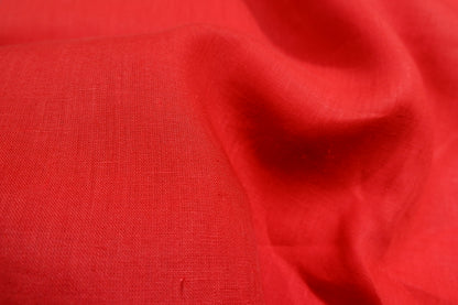 Raymond 100% Premium Linen Solid Red Fabric