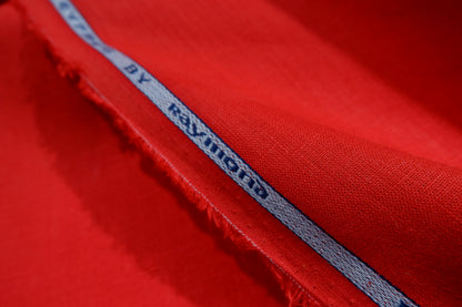 Raymond 100% Premium Linen Solid Red Fabric