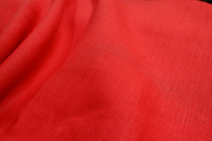 Raymond 100% Premium Linen Solid Red Fabric