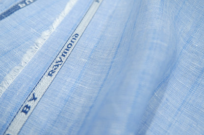 Raymond 100% Premium Linen Blue Stripe Fabric