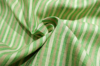 Arvind 100% Premium Linen Green Stripe