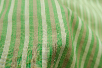 Arvind 100% Premium Linen Green Stripe