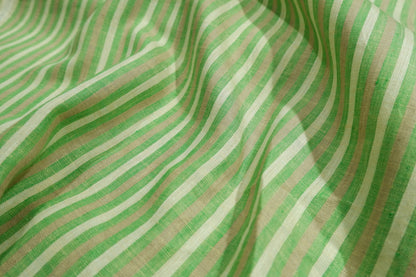 Arvind 100% Premium Linen Green Stripe