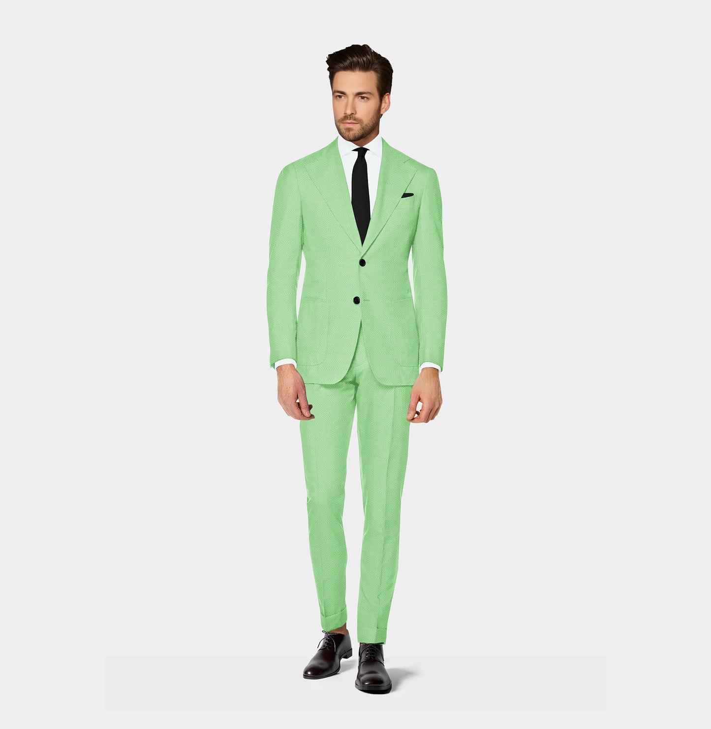Reid & Taylor Dobby Light Green Poly Wool Fabric
