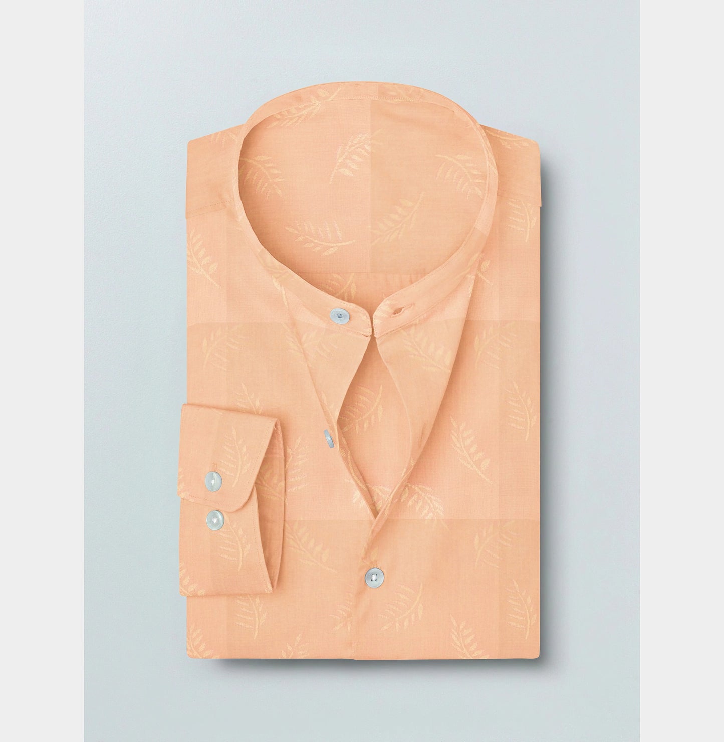 Raymond 100% Giza Premium Cotton Peach Jacquard Printed Fabric