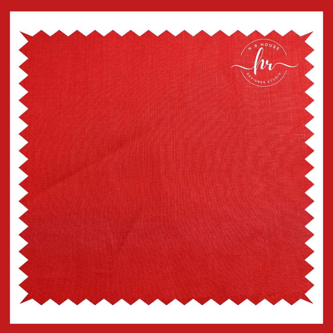 Raymond 100% Premium Linen Solid Red Fabric