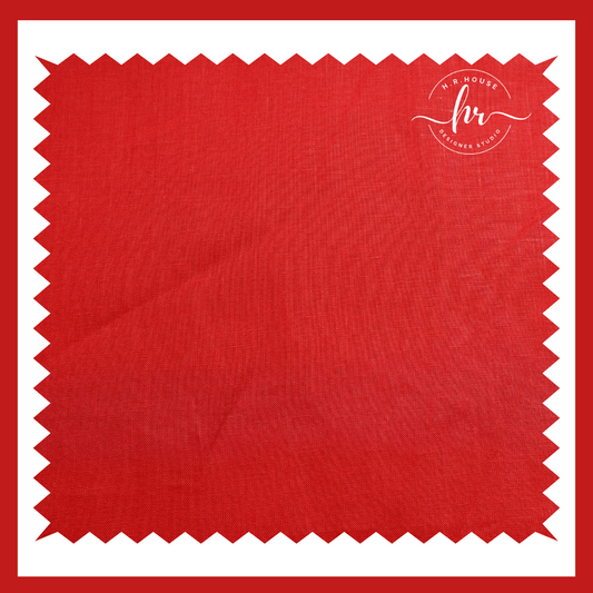 Raymond 100% Premium Linen Solid Red Fabric