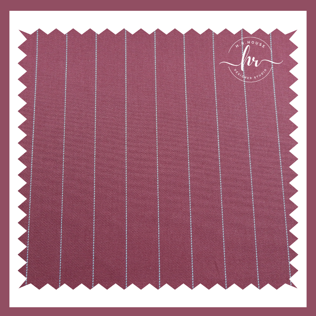 Raymond 100% Giza Premium Cotton Maroon Stripe Fabric