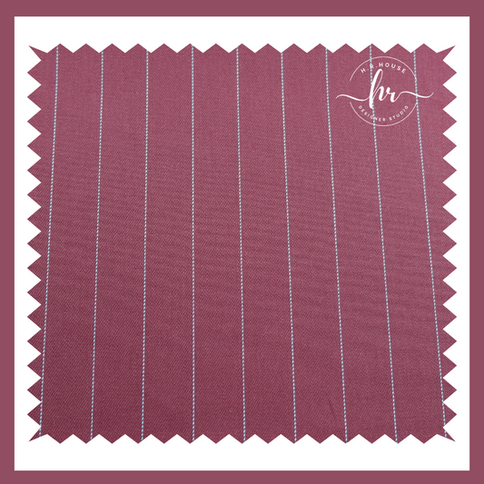 Raymond 100% Giza Premium Cotton Maroon Stripe Fabric