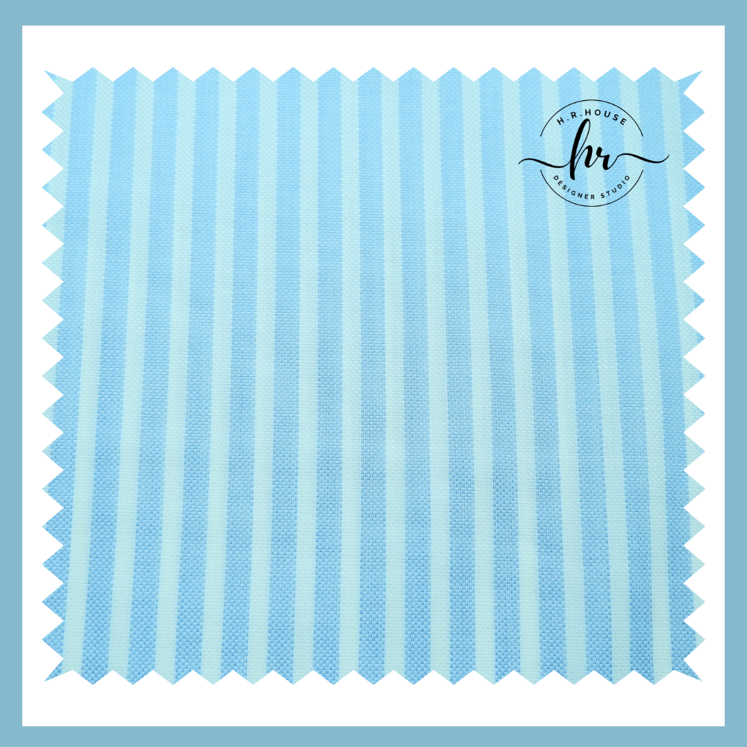 Tessitura Monti 100% Giza Premium Cotton Awning Blue Stripe Fabric