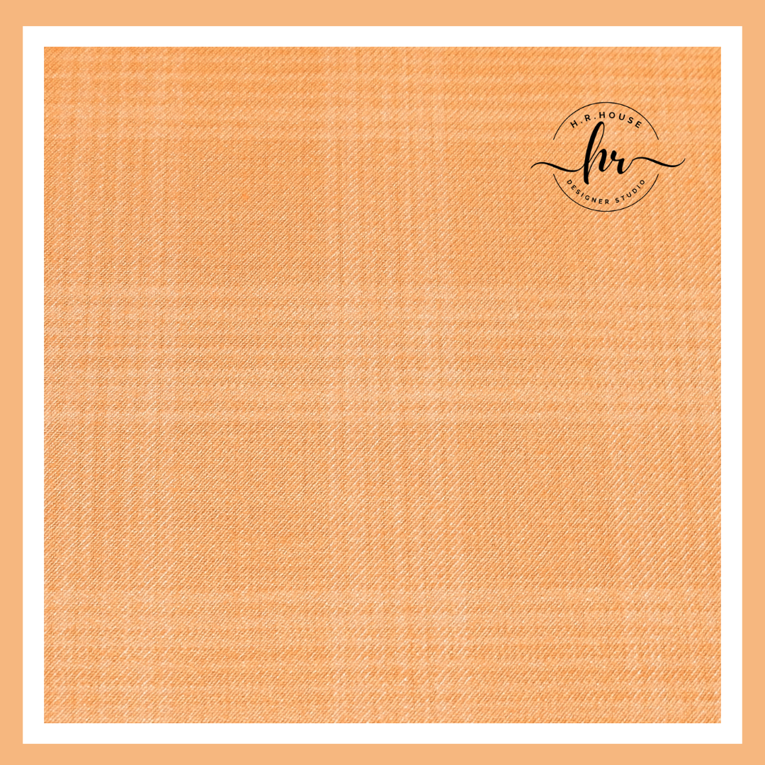 Raymond Orange Checks Terry Rayon Fabric