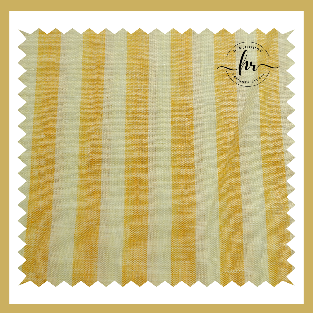 Raymond 100% Premium Linen Yellow Stripe