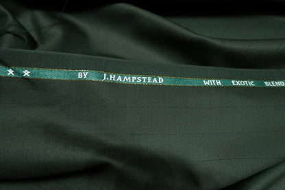 J. Hamsptead Green Stripes Super 100's Poly Wool Fabric - H.R.House Designer StudioJ. Hampstead