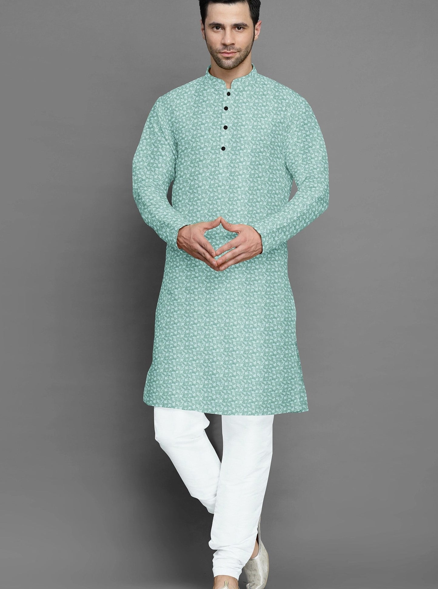 Pannama Silk Blend Sea Green Chikankari Embroidered Fabric - H.R.House Designer StudioPannama