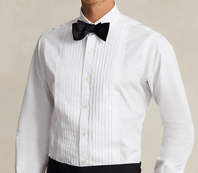 Custom Fit White Pintuck Tuxedo Shirt