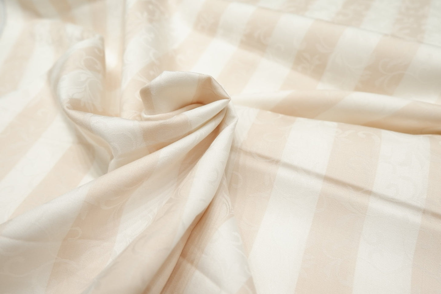 Raymond 100% Giza Premium Cotton Broad Light Beige Stripe Fabric - H.R.House Designer StudioRaymond