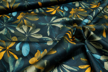 Raymond 100% Giza Premium Cotton Deep Green Floral Printed Fabric - H.R.House Designer StudioRaymond