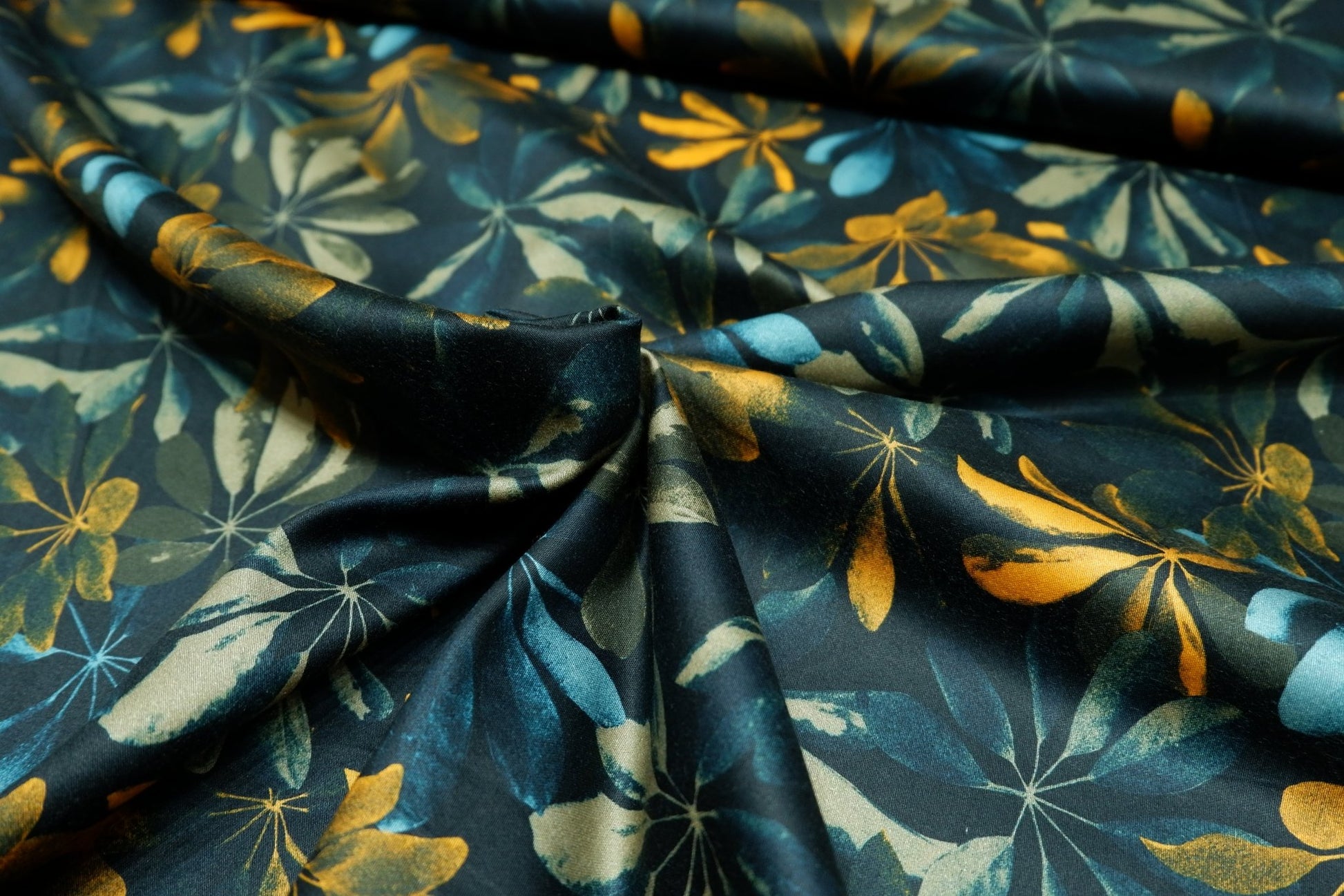 Raymond 100% Giza Premium Cotton Deep Green Floral Printed Fabric - H.R.House Designer StudioRaymond