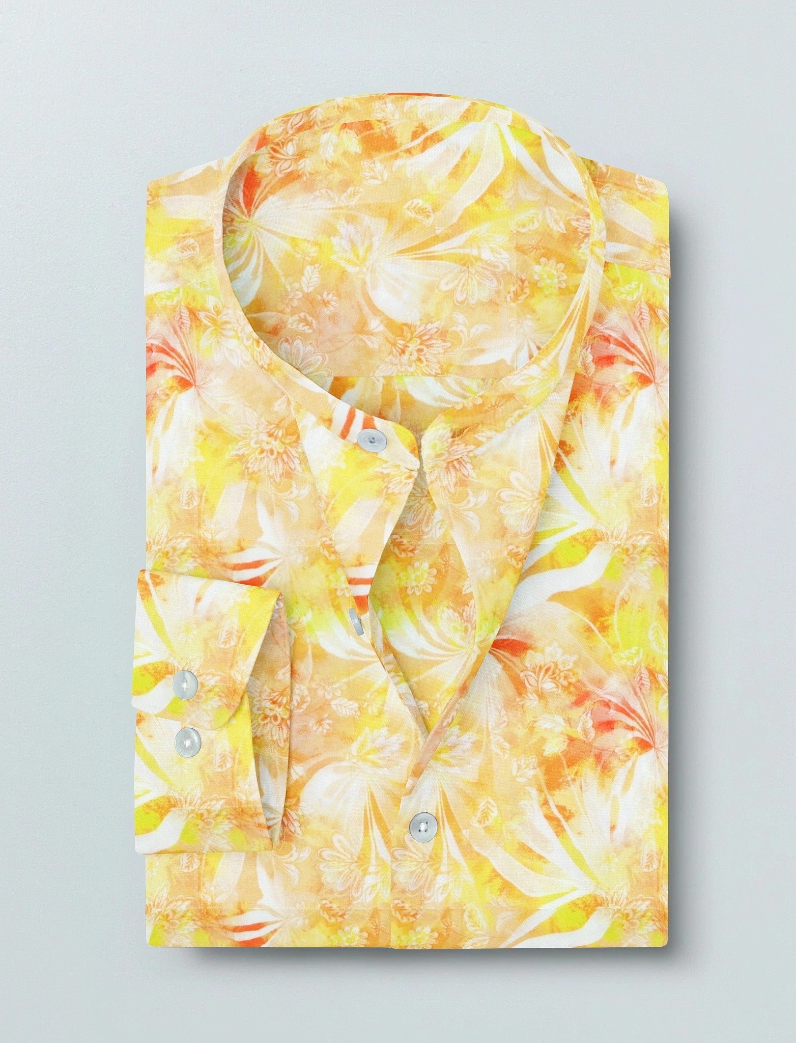 Raymond 100% Giza Premium Cotton Orange Floral Printed Fabric - H.R.House Designer StudioRaymond