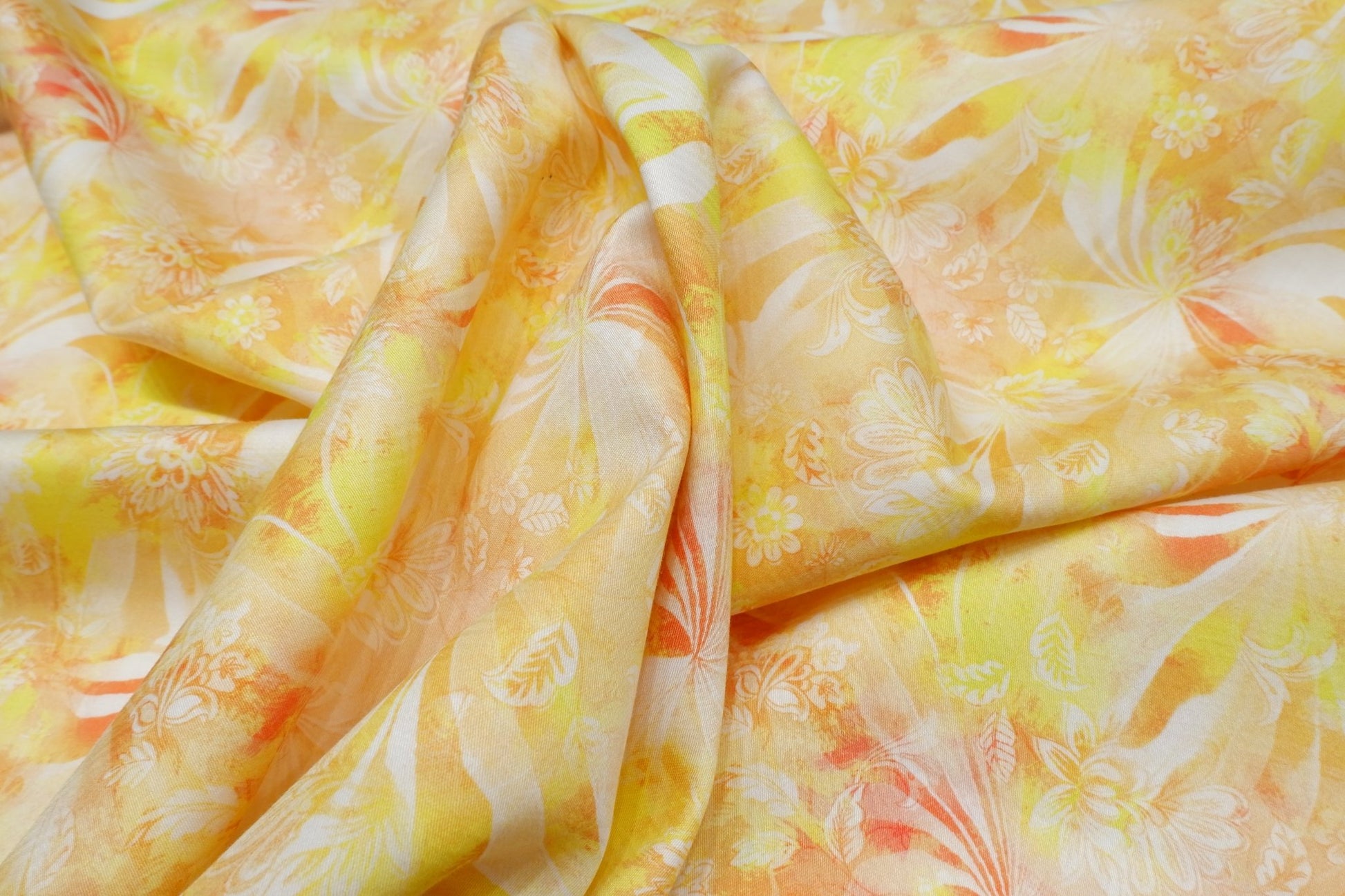 Raymond 100% Giza Premium Cotton Orange Floral Printed Fabric - H.R.House Designer StudioRaymond