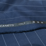 Canetti Italy Blue Pin Stripe Terry Rayon Fabric - Image 4