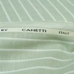 Canetti Italy Poly Cotton Striped Fabric - Green Broad Stripe | Rich Textured Cloth for Custom Tailoring - Image 7