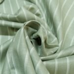 Canetti Italy Poly Cotton Striped Fabric - Green Broad Stripe | Rich Textured Cloth for Custom Tailoring - Image 6