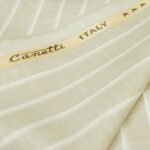 Canetti Italy Poly Cotton Striped Fabric - Biege Broad Stripe | Rich Textured Cloth for Custom Tailoring - Image 7