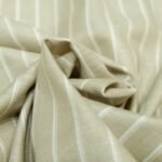 Canetti Italy Poly Cotton Striped Fabric - Biege Broad Stripe | Rich Textured Cloth for Custom Tailoring - Image 6