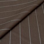 Canetti Italy Terry Rayon Striped Fabric - Coffee Brown Broad Stripe | Rich Textured Cloth for Custom Tailoring - Image 7