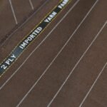 Canetti Italy Terry Rayon Striped Fabric - Coffee Brown Broad Stripe | Rich Textured Cloth for Custom Tailoring - Image 6
